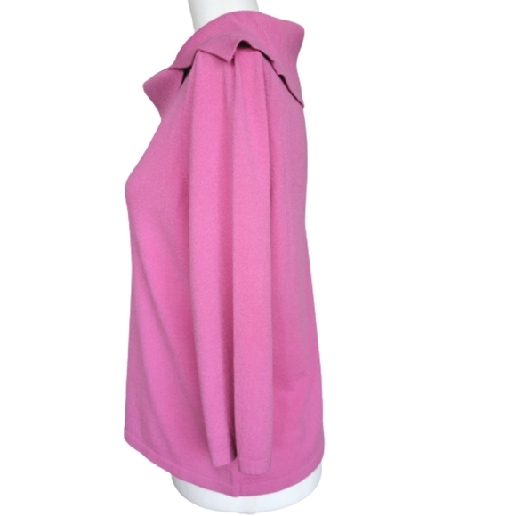 Pink Poodle Vintage Pink Knit Sweater Top Split Cowl Neckline 3/4 Sleeve Sz. L/M - Picture 5 of 13